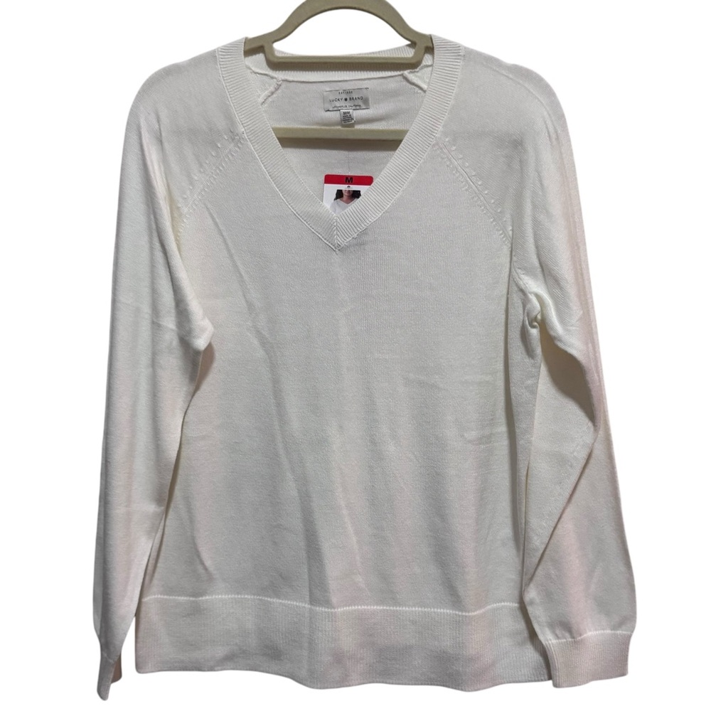 Lucky Brand - cream v-neck sweater - size M - NWT